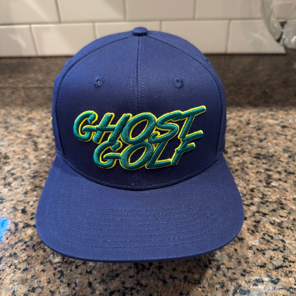 Ghost Golf Hat Snapback Navy Blue Green Baseball Cap  Play Fearlessly New